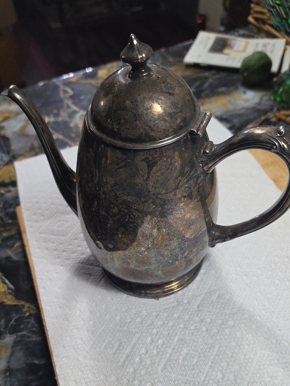 Tarnished Silver Teapot